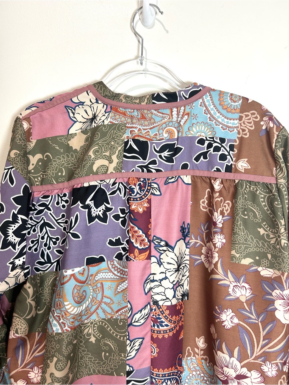 Soft Surroundings Tunic Top Patchwork Floral Paisley Women L Alvadore Fleur Boho - Picture 11 of 16
